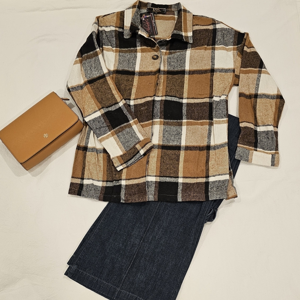 Plaid Flannel Top - Green